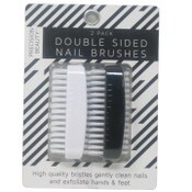 Wholesale - 2pk WHT/BLK DOUBLE SIDED NAIL BRUSH C/P 72, UPC: 769898973864